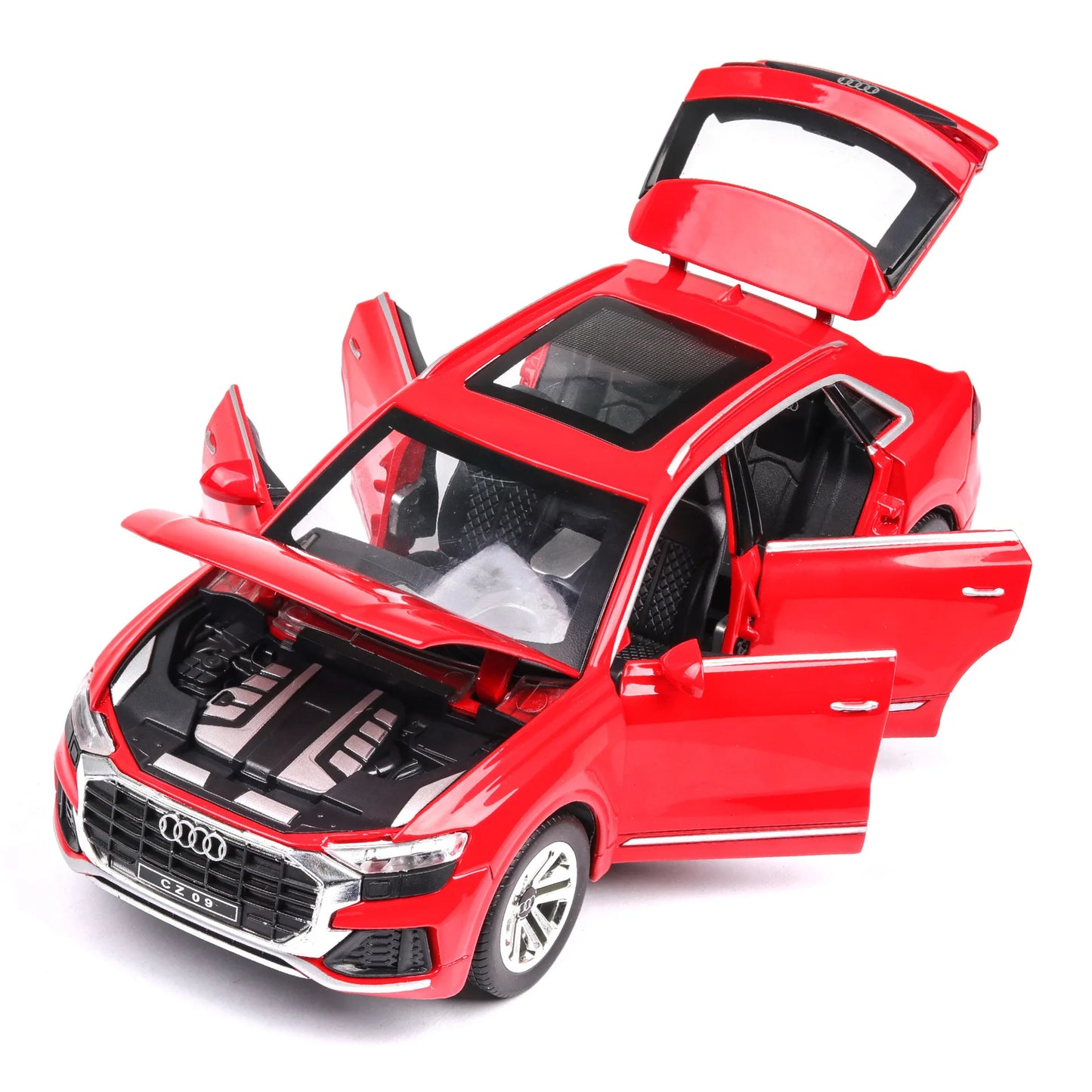 1:24 High Simulation Audi Q8 SUV Sound And Light Pull Back