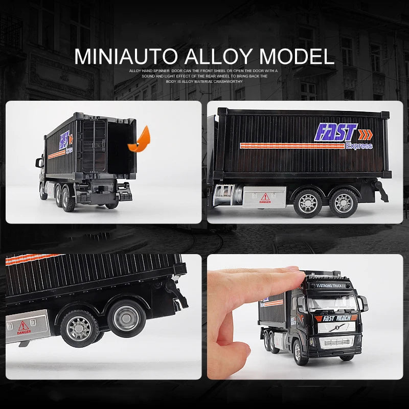 1:32 Car simulation container truck inertia transport