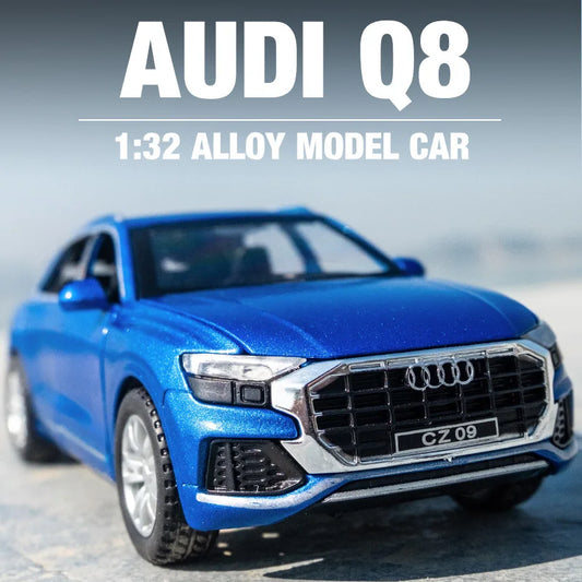 1:32 High Simulation Audi Q8 SUV Sound And Light Pull Back