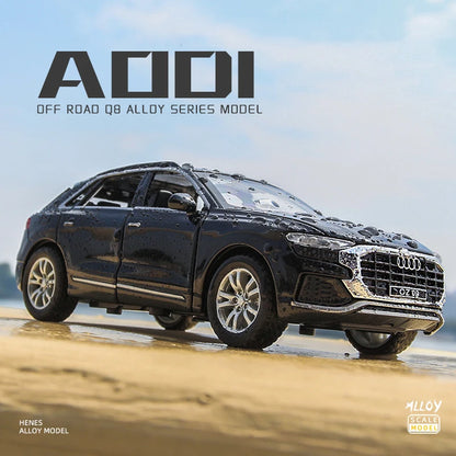 1:24 High Simulation Audi Q8 SUV Sound And Light Pull Back