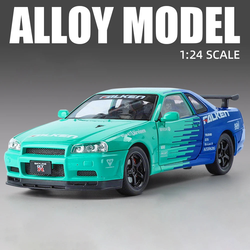 1:24 Nissan GTR R34 Skyline S15 Modified Vehicle