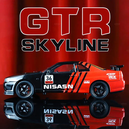 1:24 Nissan GTR R34 Skylin Fast & Furious Modified Car